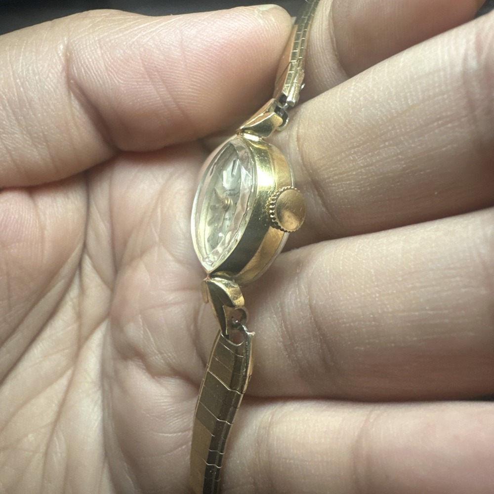 Works VTG Germinal Voltaire 17J Swiss Manual Wind Ladies Watch Gold Tone FIT 5in - Picture 2 of 11